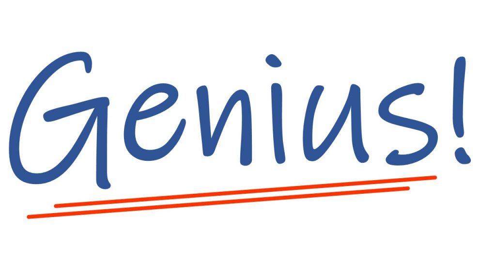 The word Genius in handwriting and underlined